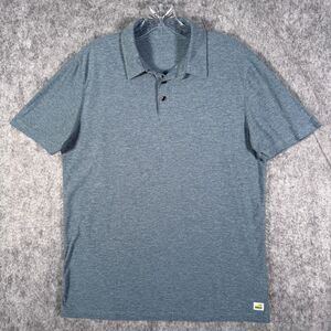 Vuori Polo Shirt Mens Small Blue Heather Strato Tech Soft Short Sleeve